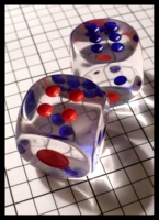 Dice : Dice - 6D Pipped - Eastern Clear Oriental Large Pair with Red and Blue Pips - Resale Shop Oct 2010